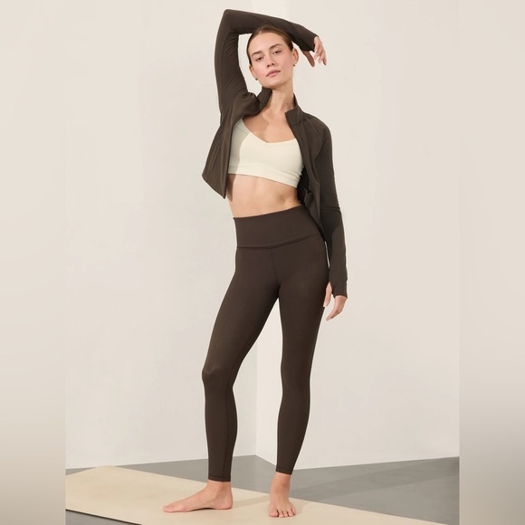 Athleta Elation Rib Tight Leggings Brown Size Medium - Picture 1 of 8